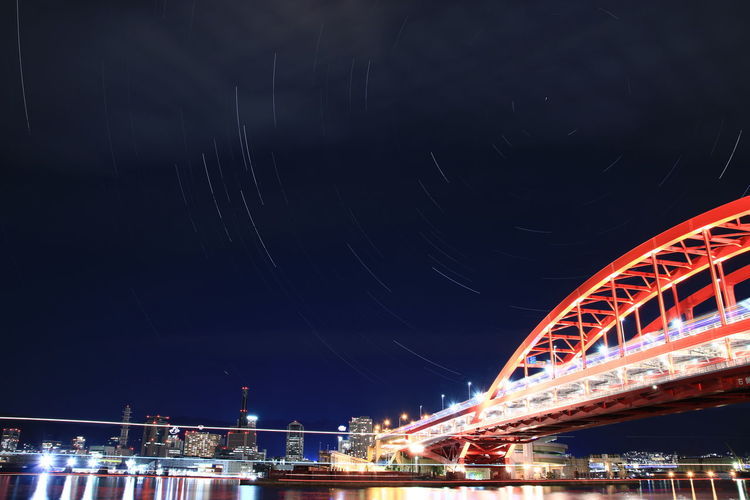 Illuminated city at night