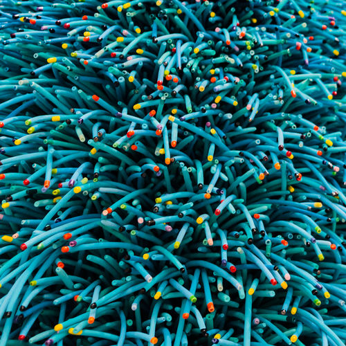 Full frame shot of blue wires