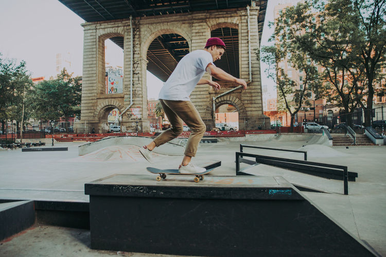 Young man skateboarding outdoor