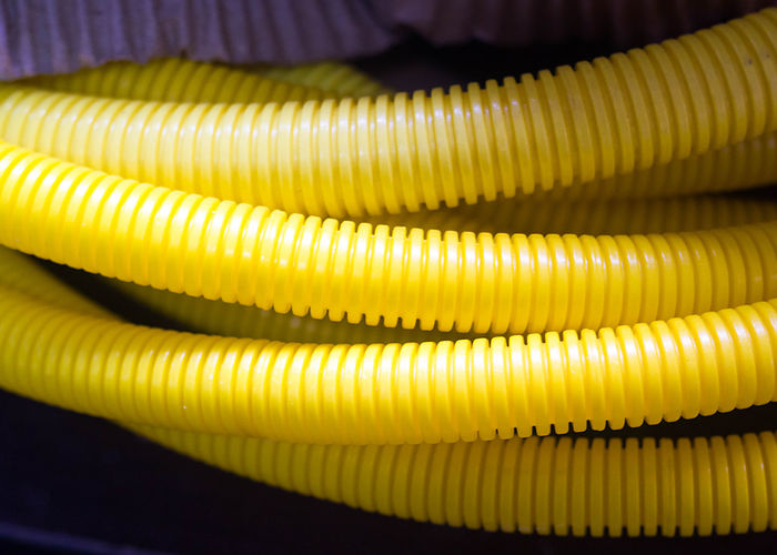 Close-up of yellow pipes