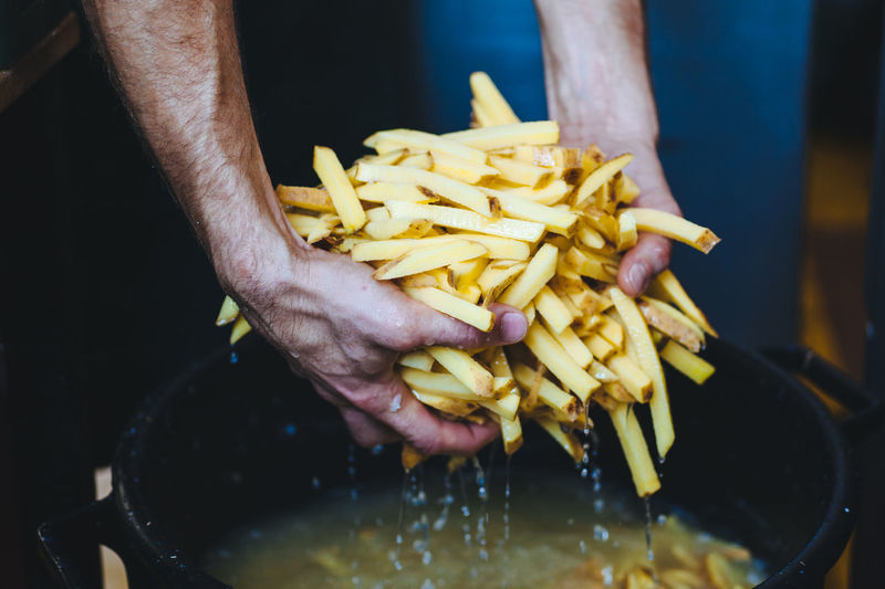 Close-up of person eating food