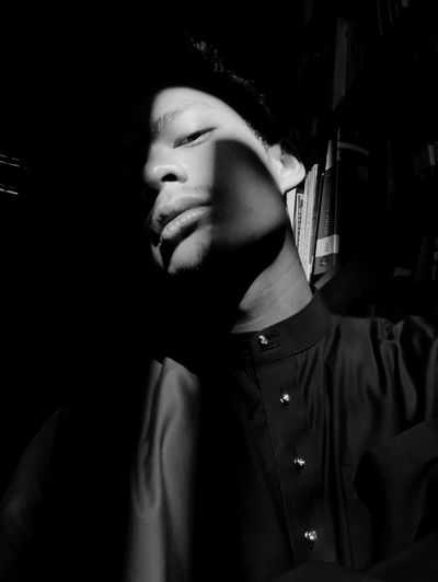 Portrait of teenage boy indoors