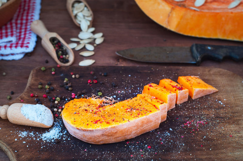 Close-up of pumpkin slice