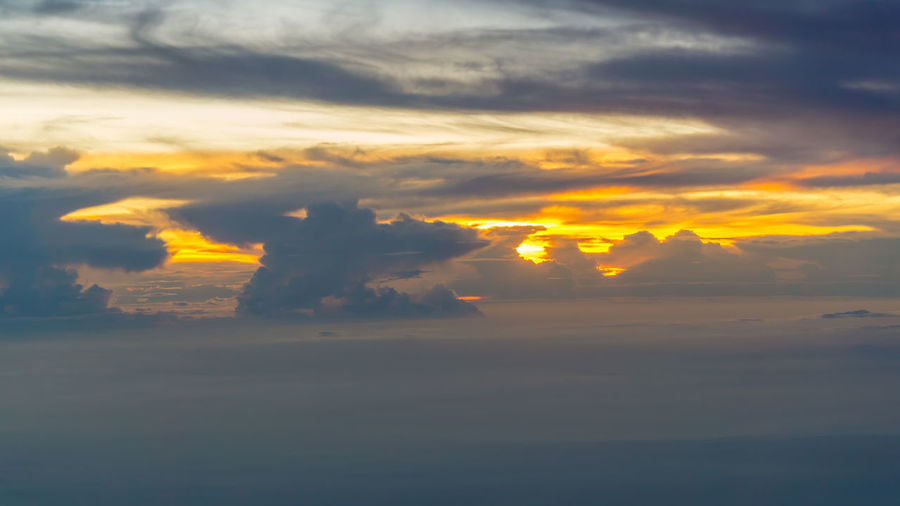 Scenic view of sky over sea during sunset