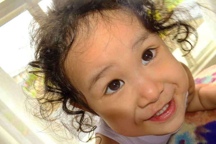 Close-up portrait of cute girl