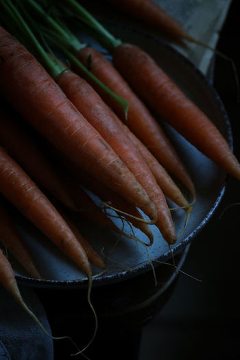 High angle view of carrots