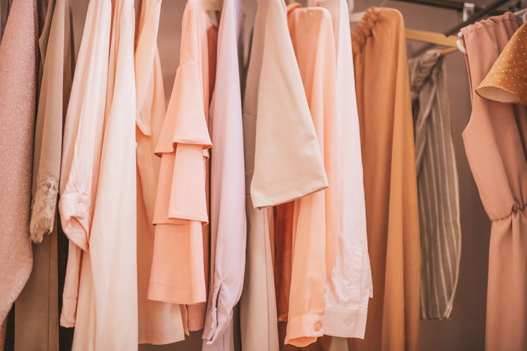 Clothes hanging on rack