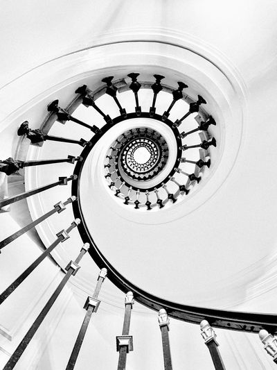 Spiral staircase in bnw 