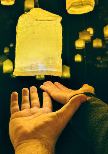 Hands under the lights 