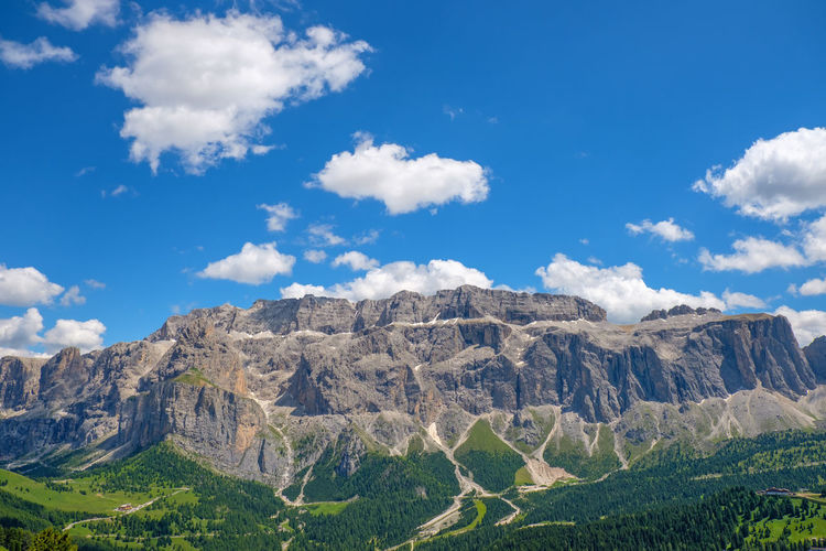 Awesome view at dolomites mountains in the summer