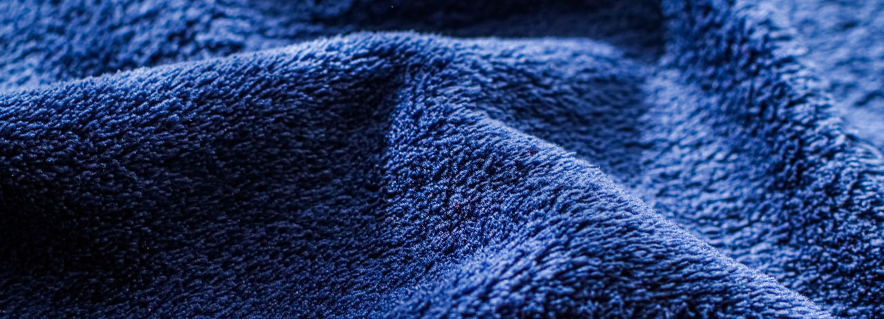 Full frame shot of blue blanket