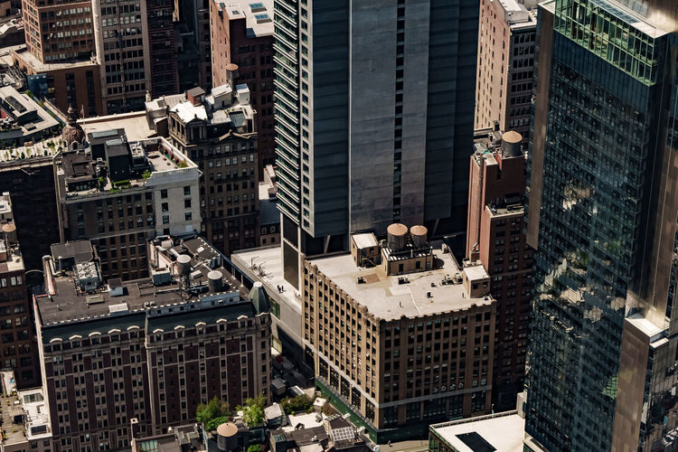 Top view of residential towers in manhattan