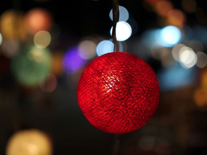 Close-up of christmas lights