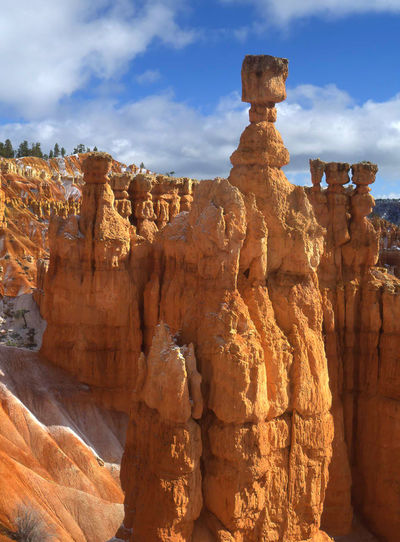 Rock formation against sky