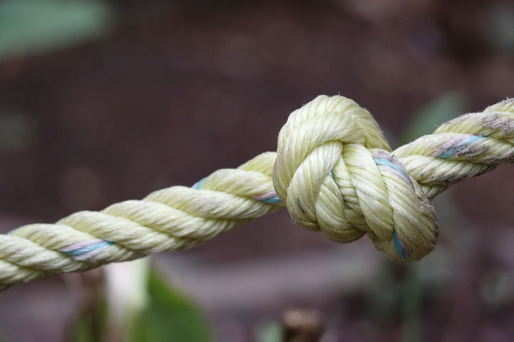 Detail shot of rope against blurred background