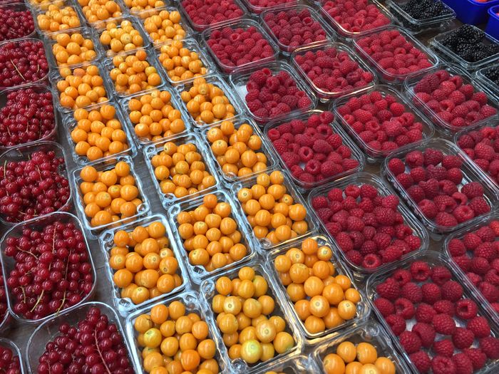 Full frame shot of various fruits for sale at market stall