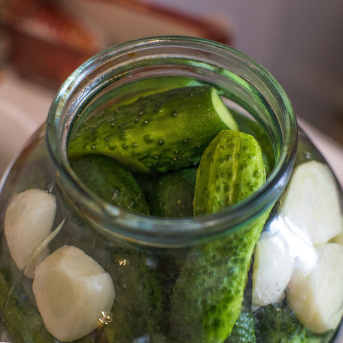 Close-up of food in jar