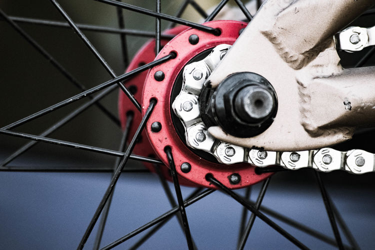Cropped image of bicycle wheel