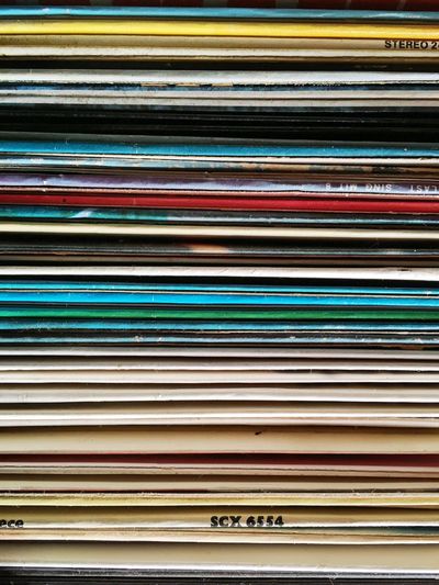 Full frame shot of records