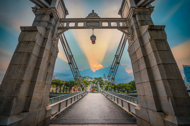 Low angle view of bridge against sky