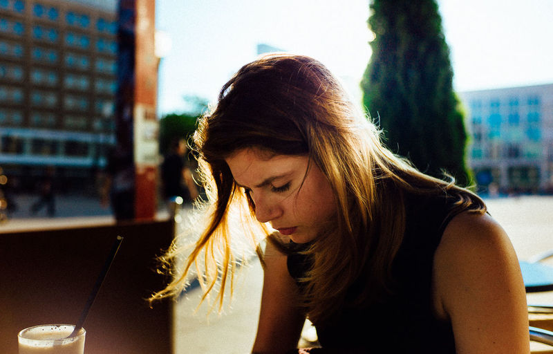 35mm Alexanderplatz Berlin Cafe City Coffee Cute Focus On Foreground Girl Girls Hairs Iced Coffee Leica VSCO Women Uniqueness The Portraitist - 2017 EyeEm Awards Berlin Love