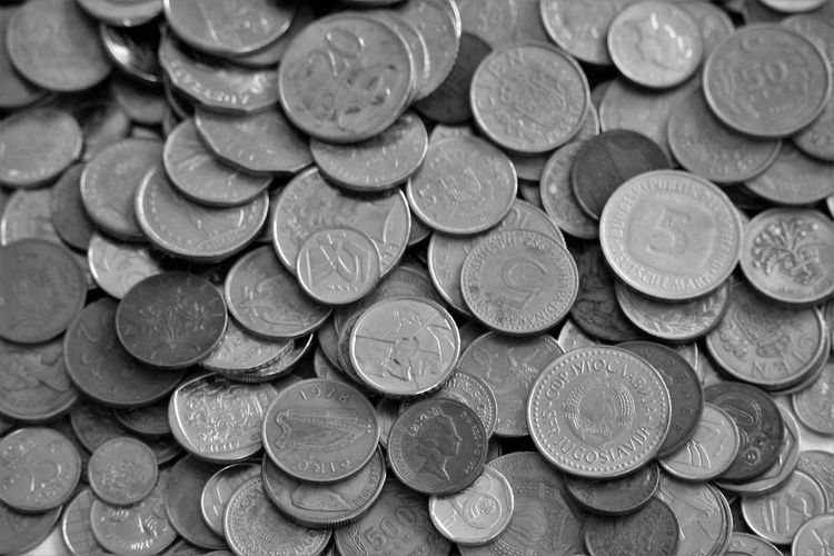 Full frame shot of coins