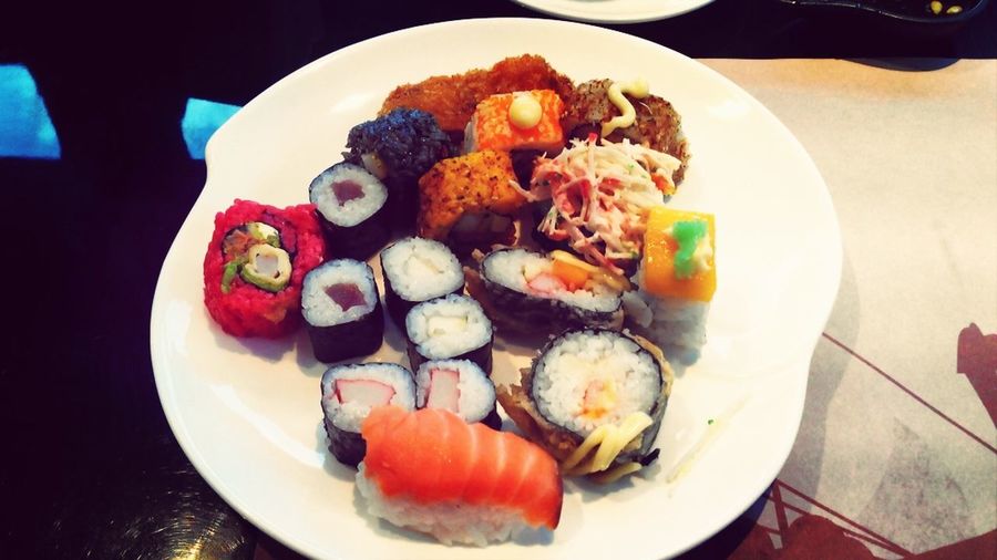 Close-up of food served in plate
