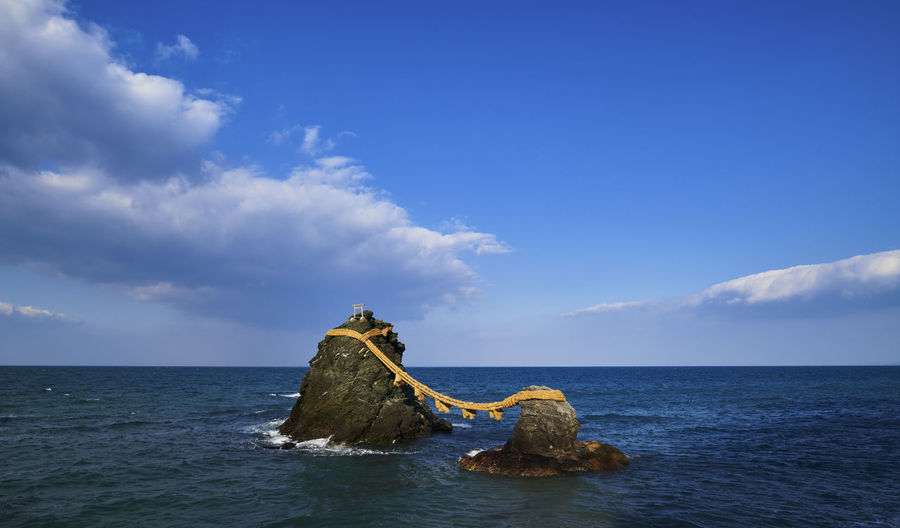 Meoto-iwa rock and clouds in the afternoon, mie prefecture, japan