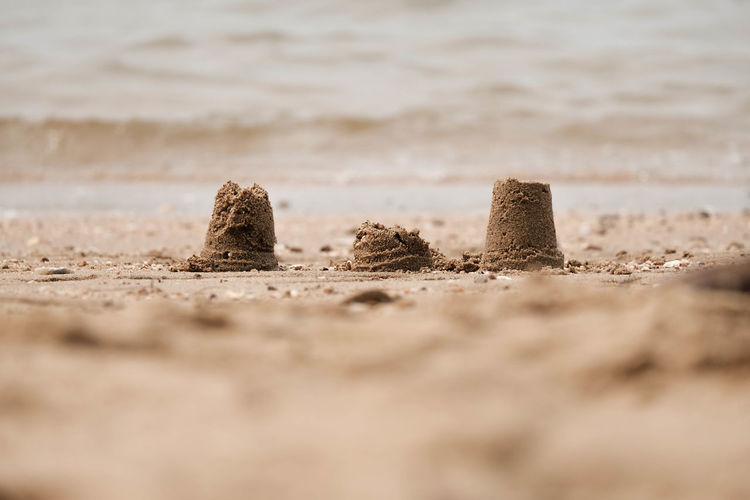 Unfinished sand castles.