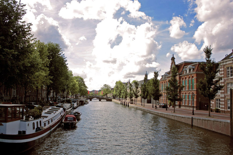 View of canal with buildings in background