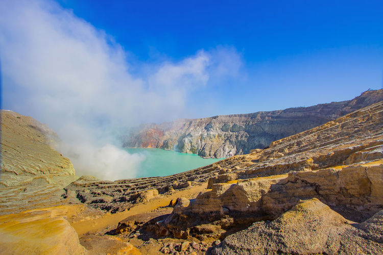 The ijen volcano complex is a group of  banyuwangi regency of east java, indonesia