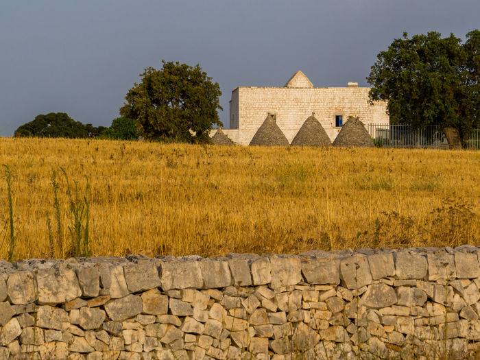 View of stone wall of building