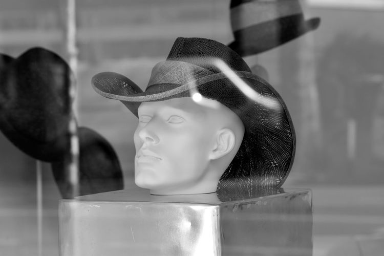 Close-up of mannequin on table