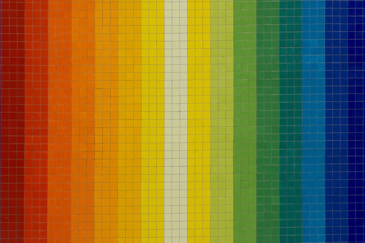 Full frame of multi colored tiled floor