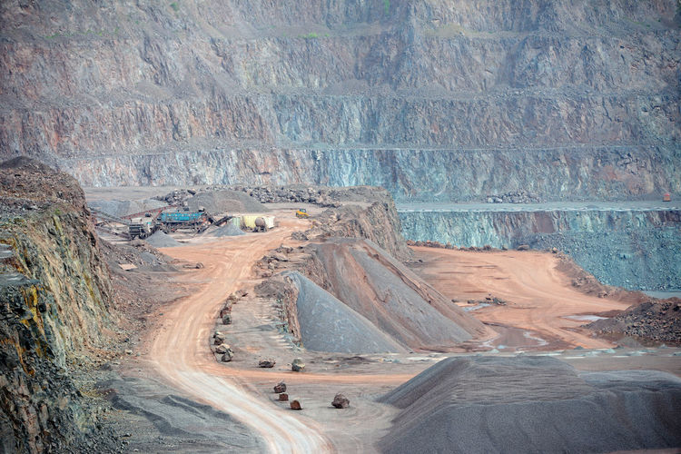 High angle view of coal mine