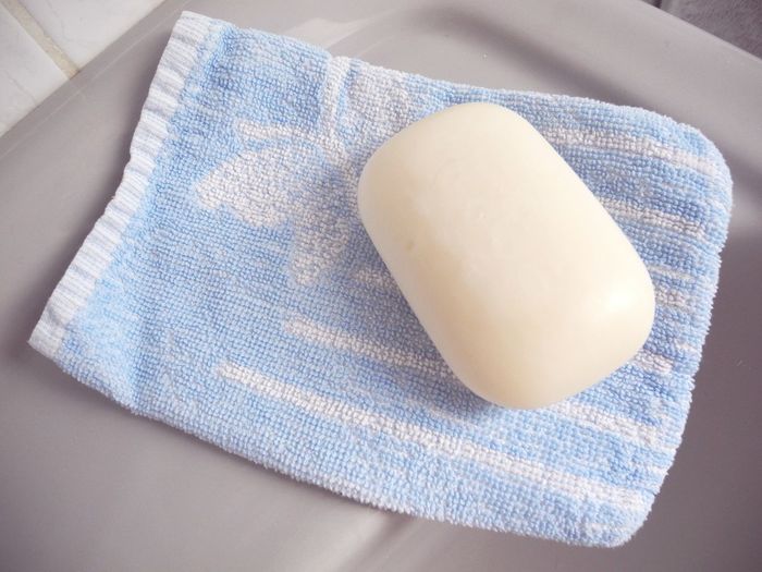 Bar of soap and towel