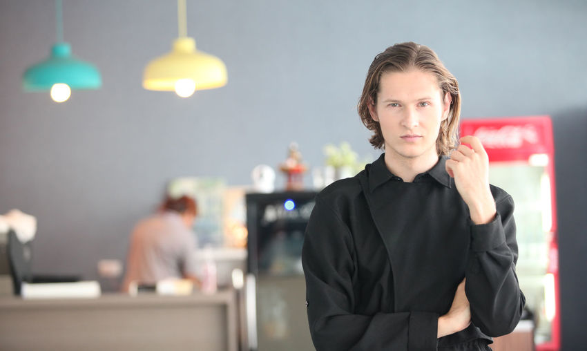 Portrait of chef in cafe