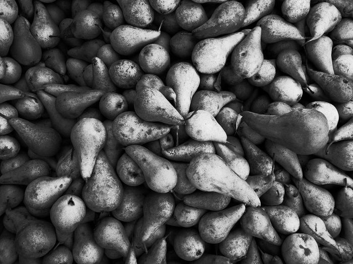 Full frame shot of pears for sale in market