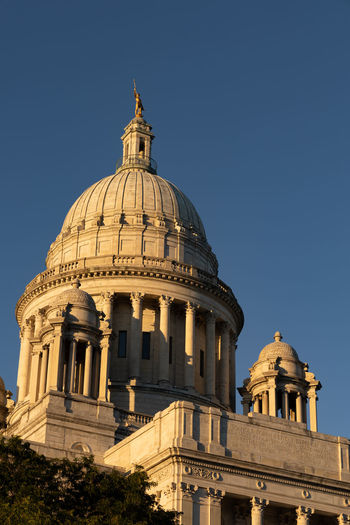 Rhode island state house at golden hour
