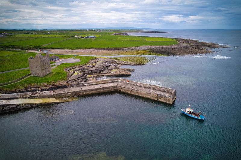 Aerial photo of easky castle. 