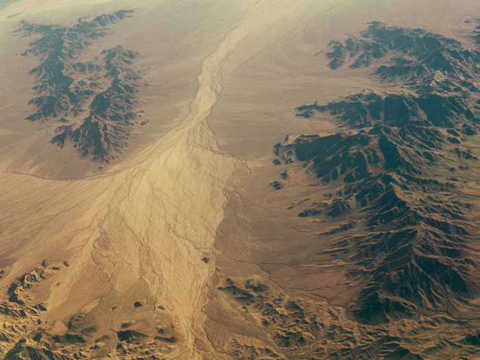 High angle view of sand dunes