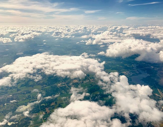 High angle view of cloudscape against sky