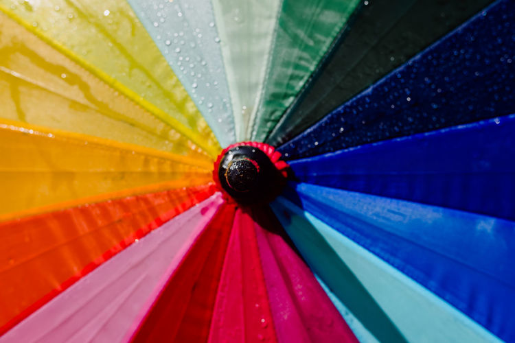 Close-up of multi colored umbrella