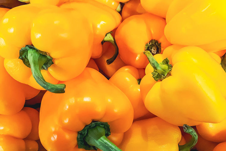 Ripe yellow bell pepper. selling vegetables at the supermarket or farmers market. eco food.