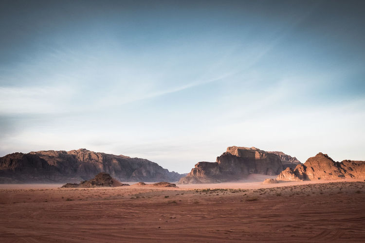 Scenic view of desert against sky