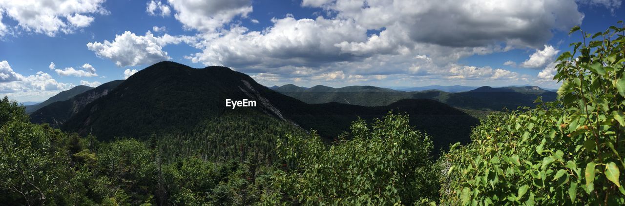PANORAMIC VIEW OF GREEN MOUNTAINS AGAINST SKY