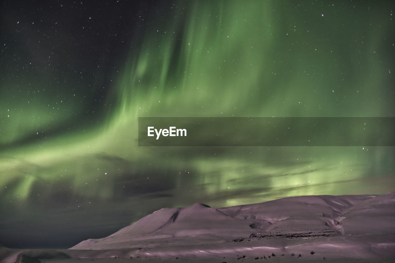 Aurora borealis in iceland near akureyri