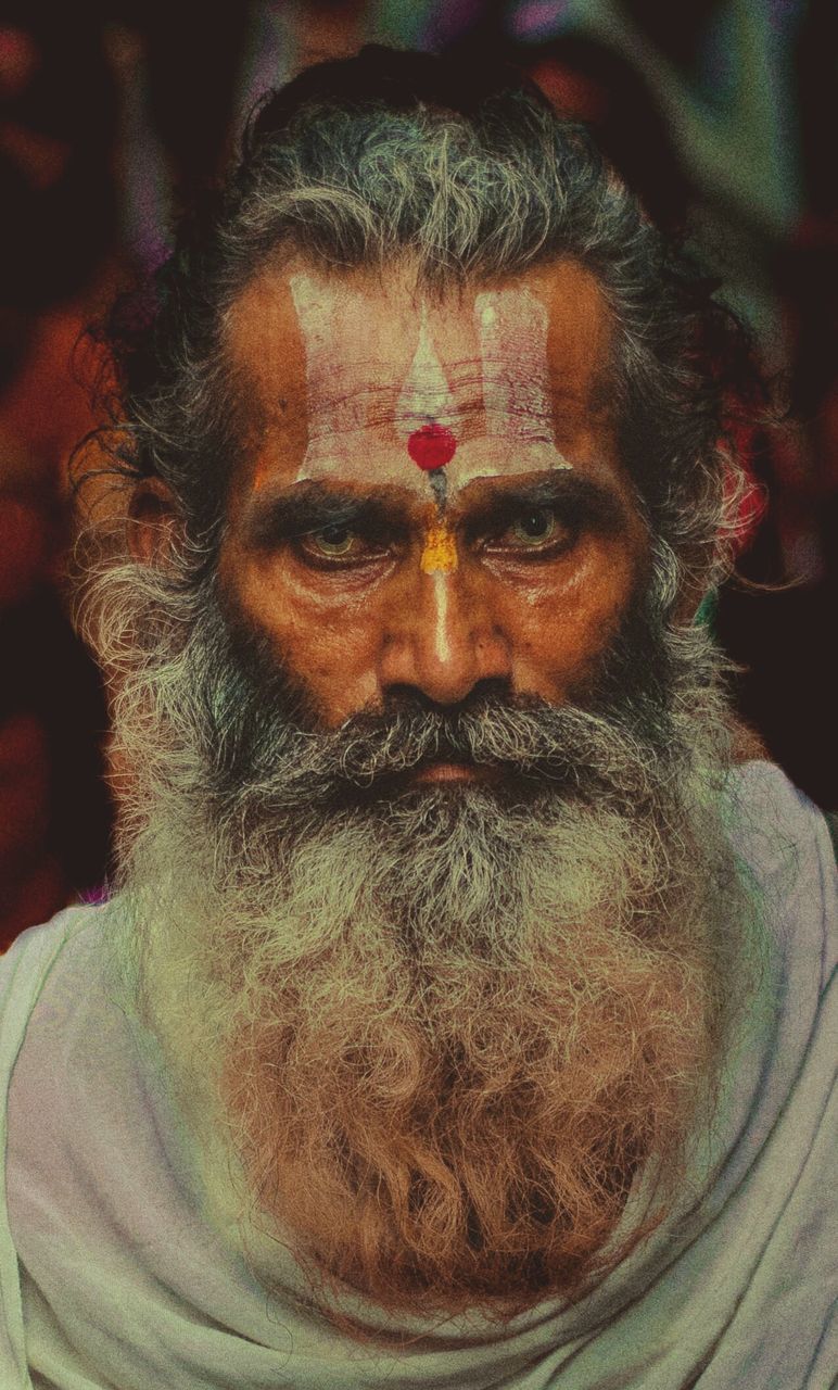Close-up portrait of sadhu