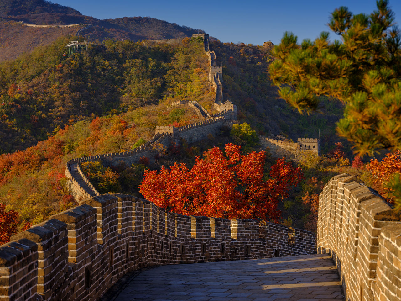 Panoramic view on great wall, mutianyu, china