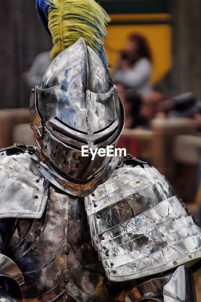Close-up of knight in armor